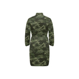 Digital Green camouflage pattern Men's Long Sleeve Belted Night Robe