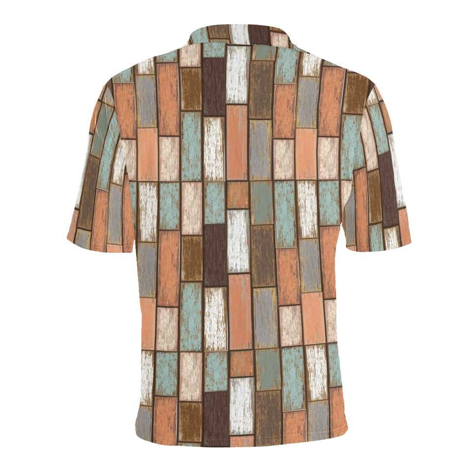 Wood Printed Pattern Print Design 02 Men's All Over Print Polo Shirt