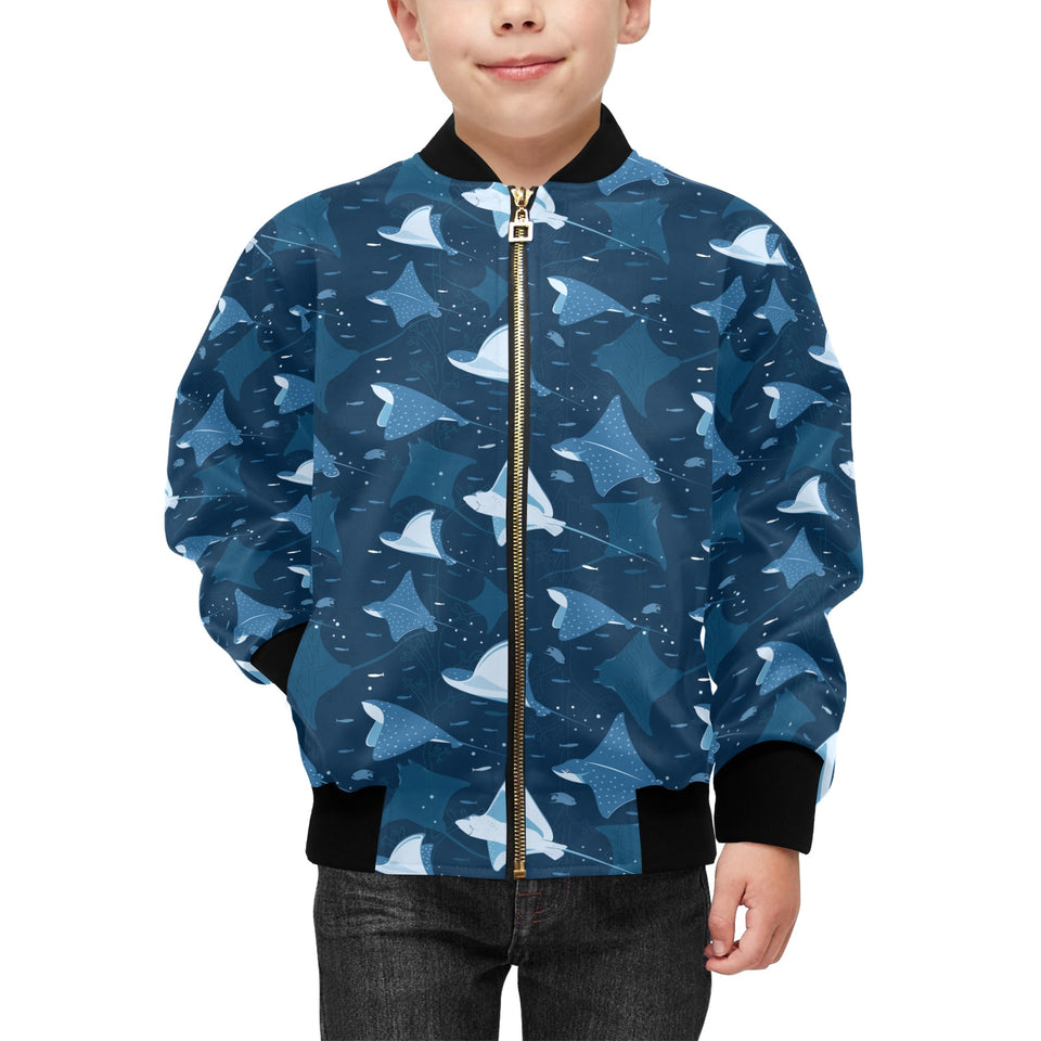 Stingray Pattern Print Design 04 Kids' Boys' Girls' Bomber Jacket