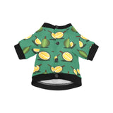 Durian pattern green background All Over Print Pet Dog Round Neck Fuzzy Shirt