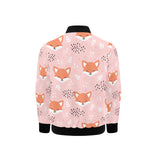 Cute fox pattern pink background Kids' Boys' Girls' Bomber Jacket