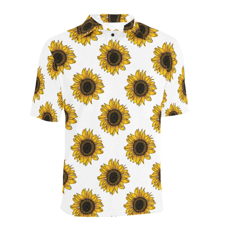 sunflowers design pattern Men's All Over Print Polo Shirt