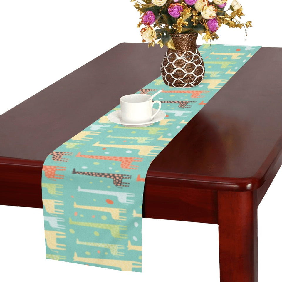 Giraffe Pattern Print Design 01 Table Runner