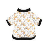 Cute corgi heart star bone pattern All Over Print Pet Dog Round Neck Fuzzy Shirt