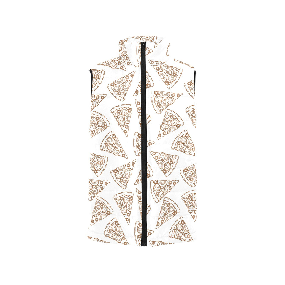 Hand drawn pizza pattern Women's Padded Vest