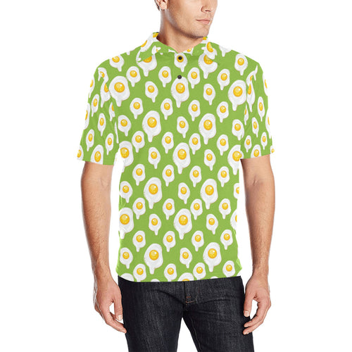 Fried Eggs Pattern Print Design 01 Men's All Over Print Polo Shirt