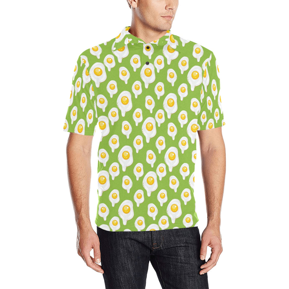 Fried Eggs Pattern Print Design 01 Men's All Over Print Polo Shirt
