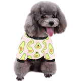 Avocado heart pink background All Over Print Pet Dog Round Neck Fuzzy Shirt