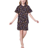 Hummingbird Pattern Print Design 04 Kids' Boys' Girls' V-Neck Short Pajama Set