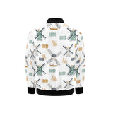 windmill pattern Kids' Boys' Girls' Bomber Jacket