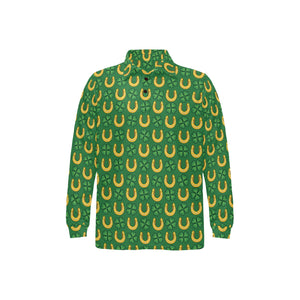 Horseshoes Pattern Print Design 05 Men's Long Sleeve Polo Shirt