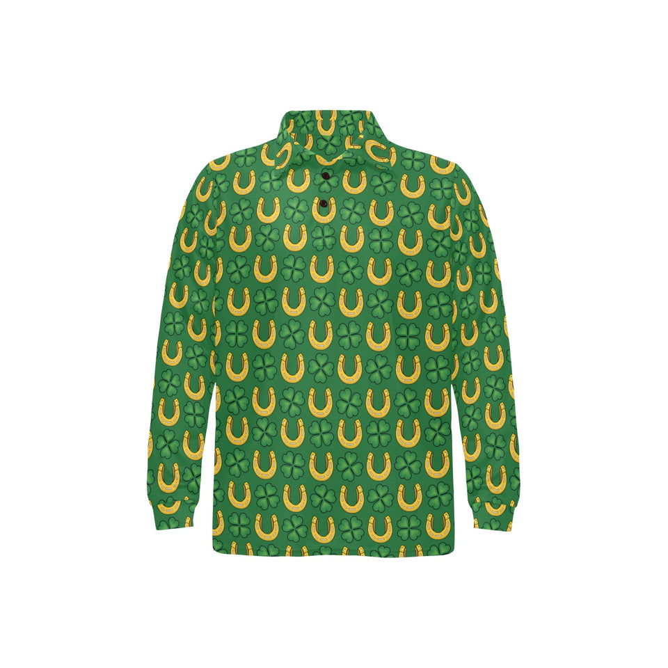 Horseshoes Pattern Print Design 05 Men's Long Sleeve Polo Shirt