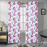 Purple seahorse blue coral pattern Gauze Curtain