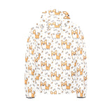 Cute corgi heart star bone pattern Kids' Boys' Girls' Padded Hooded Jacket