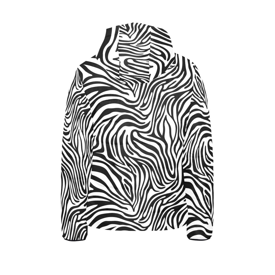 Zebra skin pattern Kids' Boys' Girls' Padded Hooded Jacket