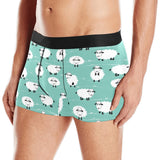 Cute sheep green background Men's All Over Print Boxer Briefs Men's Underwear