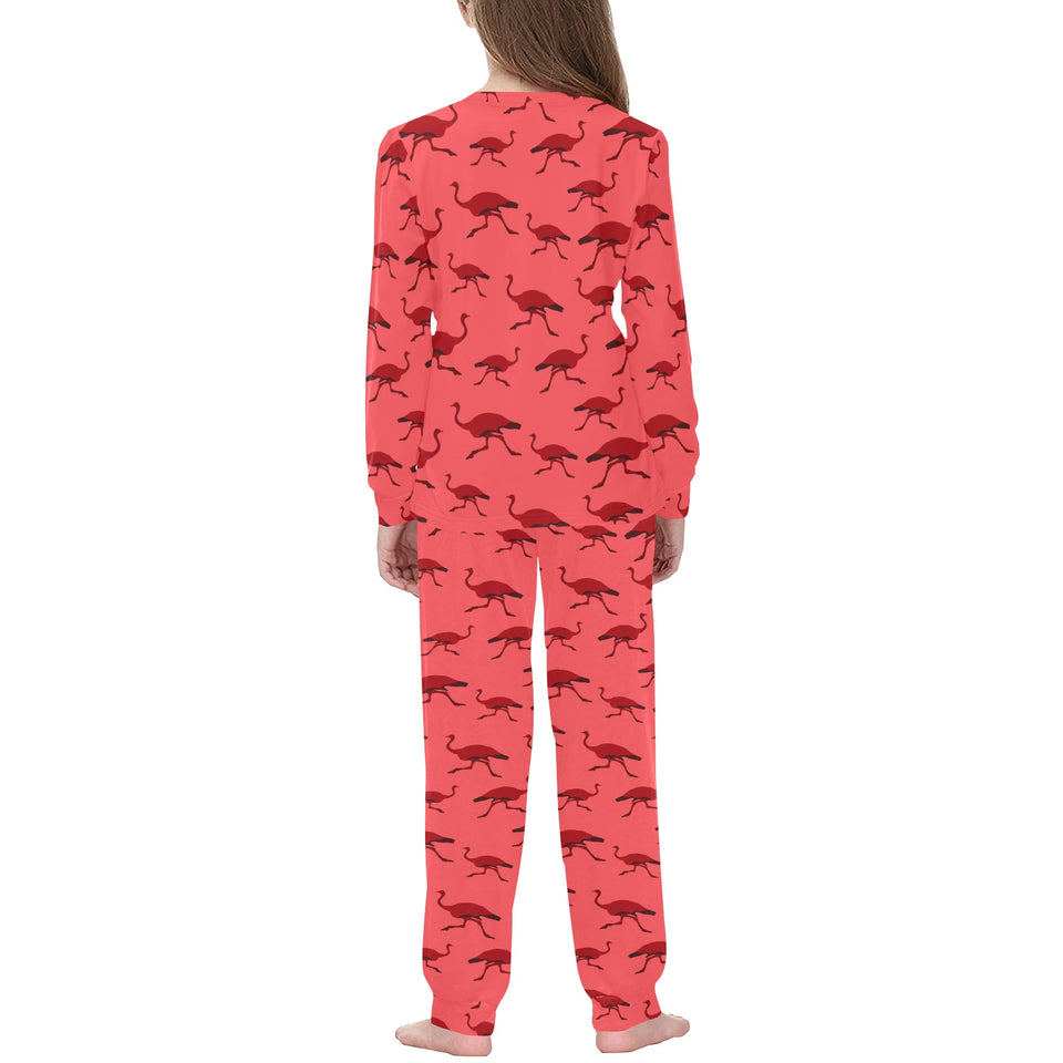 Ostrich Pattern Print Design 03 Kids' Boys' Girls' All Over Print Pajama Set