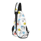 Siberian husky and colorful circle pattern All Over Print Chest Bag