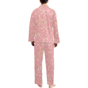 Bicycle Pattern Print Design 02 Men's Long Pajama Set