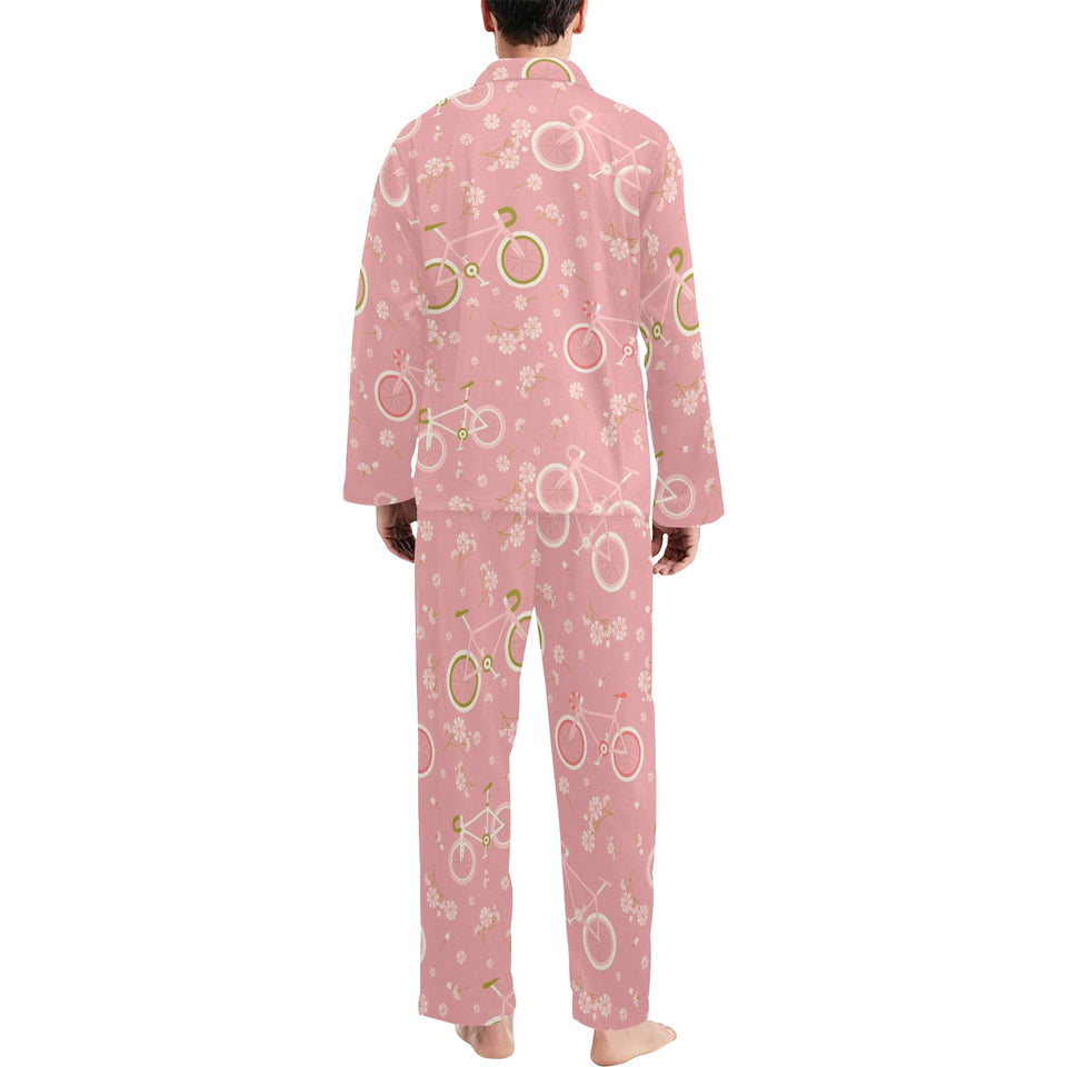 Bicycle Pattern Print Design 02 Men's Long Pajama Set