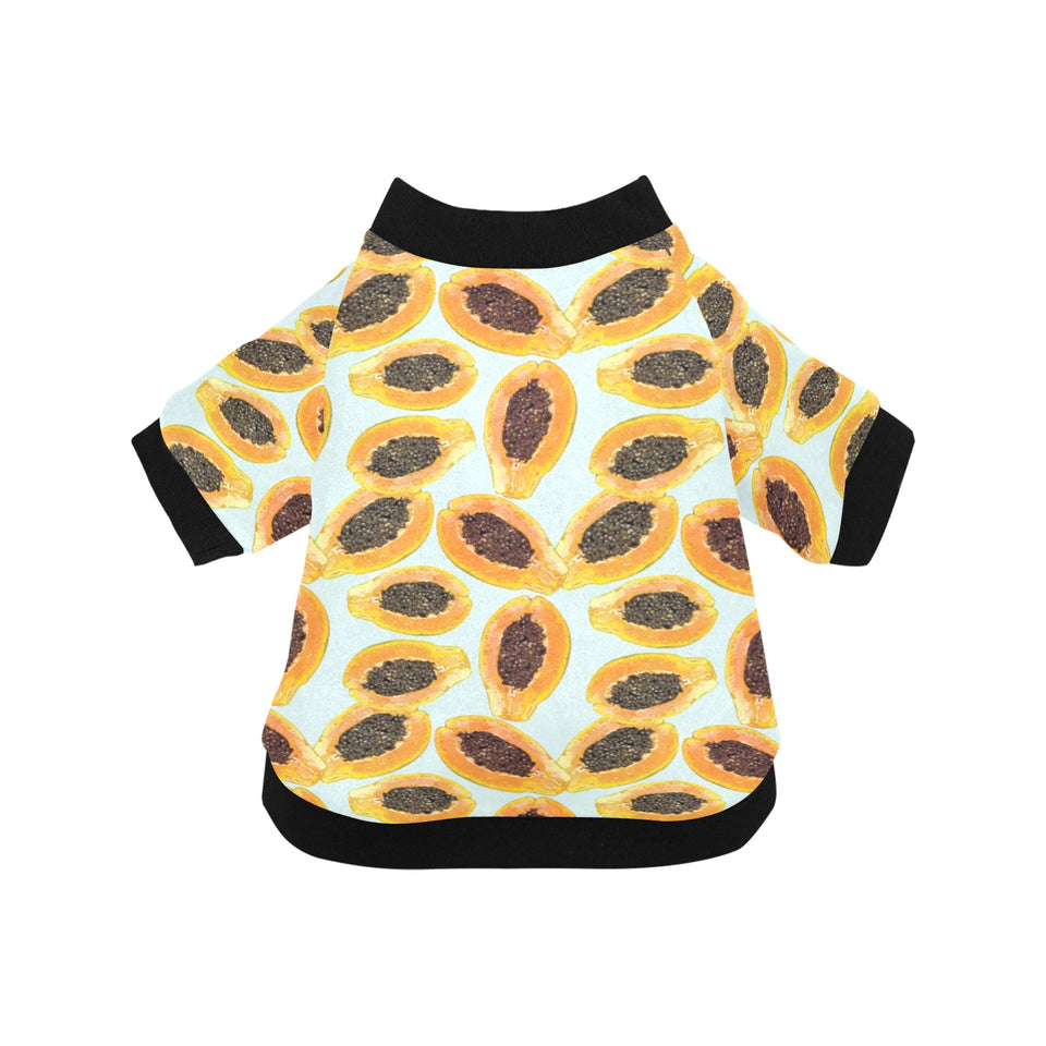 Watercolor papaya pattern All Over Print Pet Dog Round Neck Fuzzy Shirt