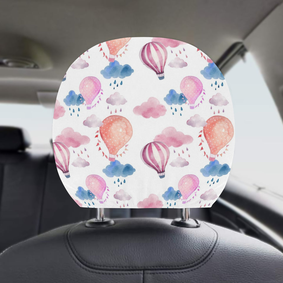 Watercolor air balloon cloud pattern Car Headrest Cover