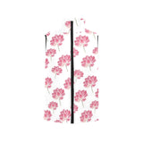 Pink lotus waterlily pattern Men's Padded Vest