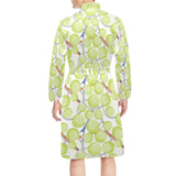 Tennis Pattern Print Design 01 Men's Long Sleeve Belted Night Robe