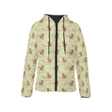 Yorkshire Terrier Pattern Print Design 01 Women's Padded Hooded Jacket