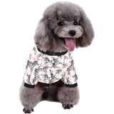 Zebra pink flower background All Over Print Pet Dog Round Neck Fuzzy Shirt