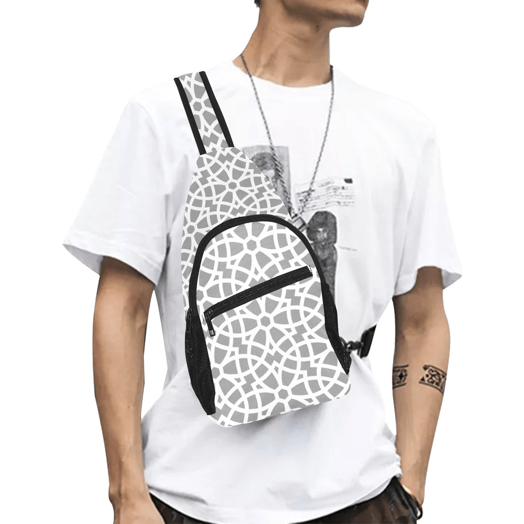arabic gray pattern All Over Print Chest Bag