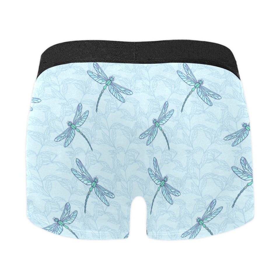 Dragonfly pattern blue background Men's All Over Print Boxer Briefs Men's Underwear