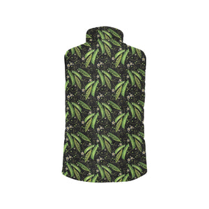 Green Peas Pattern Print Design 02 Women's Padded Vest