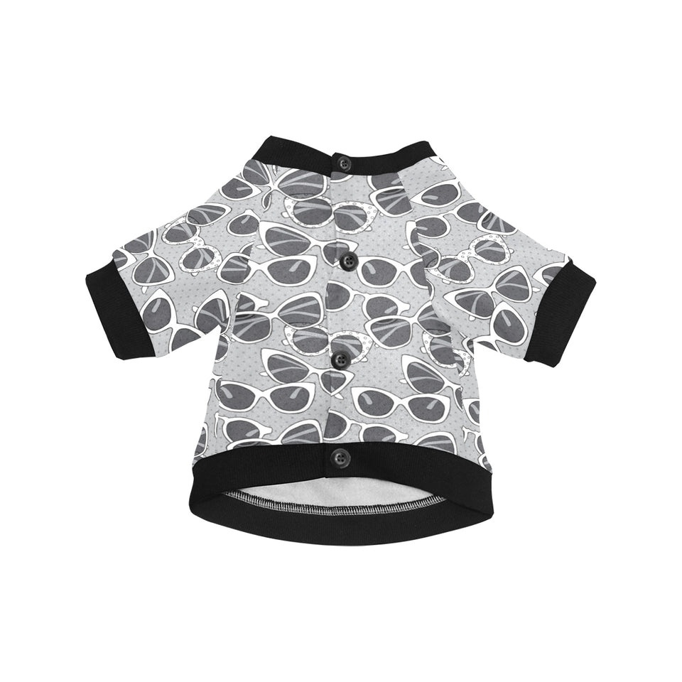 Sun Glasses Pattern Print Design 04 All Over Print Pet Dog Round Neck Fuzzy Shirt