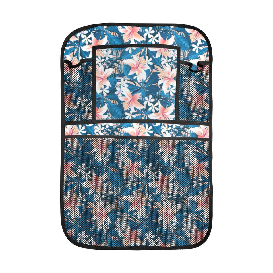 Hibiscus Pattern Print Design 02 Car Seat Back Organizer