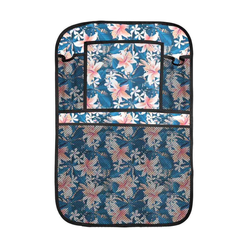 Hibiscus Pattern Print Design 02 Car Seat Back Organizer