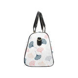 Black Gray Cream coral ginkgo leaves pattern Travel Bag