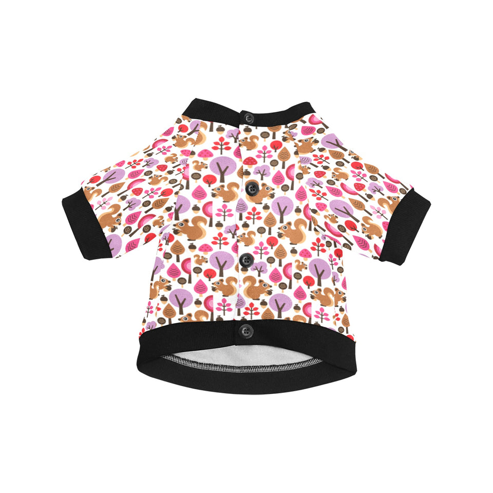 Squirrel Pattern Print Design 02 All Over Print Pet Dog Round Neck Fuzzy Shirt