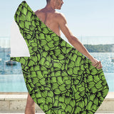 Green hop pattern Beach Towel