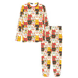 Colorful Maneki neko cat pattern Women's All Over Print Pajama Set
