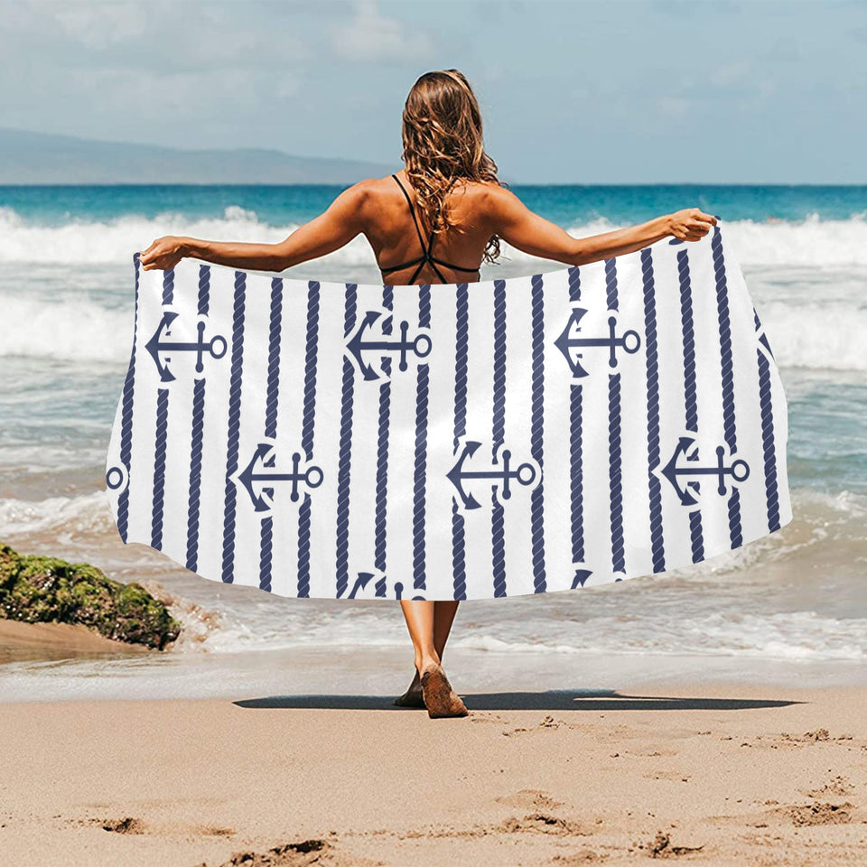 Anchor rope nautical pattern Beach Towel