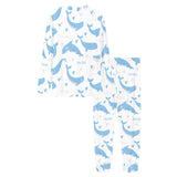 Blue whale pattern Women's All Over Print Pajama Set