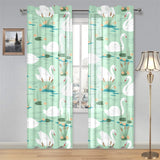 White swan lake pattern Gauze Curtain