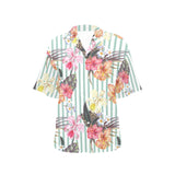 Colorful orchid flower pattern Women's All Over Print Hawaiian Shirt