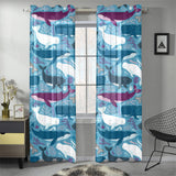 Whale design pattern Gauze Curtain