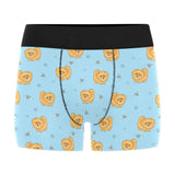 Brown cute pomeranian blue blackground Men's All Over Print Boxer Briefs Men's Underwear