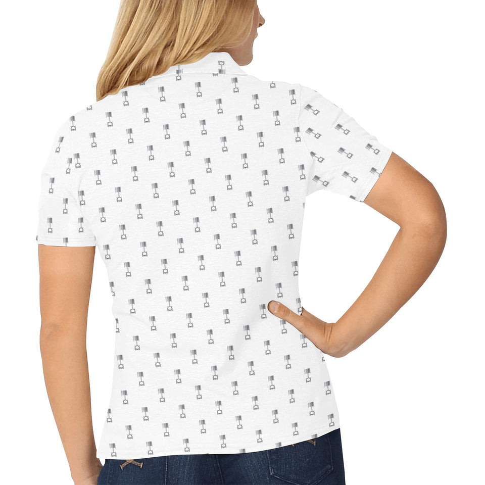 Engine Piston Background Pattern Print Design 01 Women's All Over Print Polo Shirt
