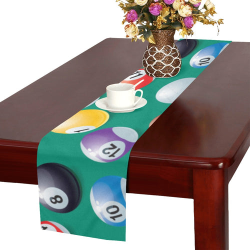 Billiard Ball Pattern Print Design 01 Table Runner