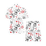 Bicycle Pattern Print Design 04 Men's V-Neck Short Pajama Set
