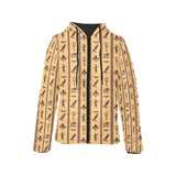 Egypt Hieroglyphics Pattern Print Design 02 Women's Padded Hooded Jacket